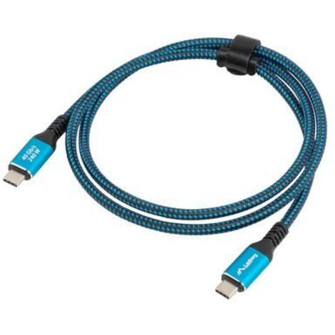 CABLE USB-C 4.0 LANBERG MACHO/MACHO 1.5M 240W 8K 60HZ NEGRO/AZUL