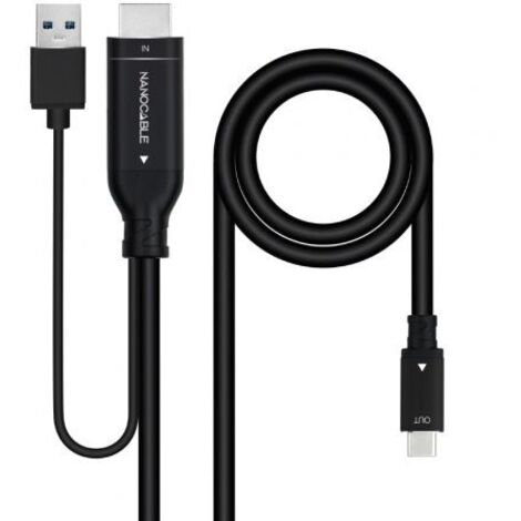 Cable USB-C a HDMI NANOCABLE Negro 1,8 m