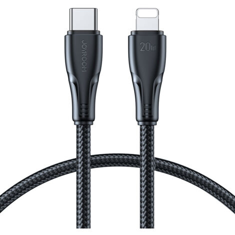 Cable USB-C a Lightning de 20 W para iPhone Surpass Series, resistente, 0,25 m, color negro