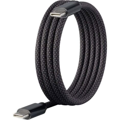Cable USB-C a USB-C de 1 m, negro con bobinado magnético y revestimiento textil – RF-6437920 A960873