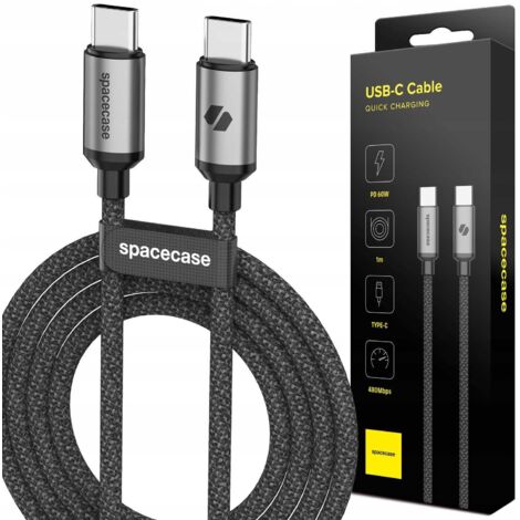 Cable USB-C a USB-C Spacecase de 1 m y 60 W CL01