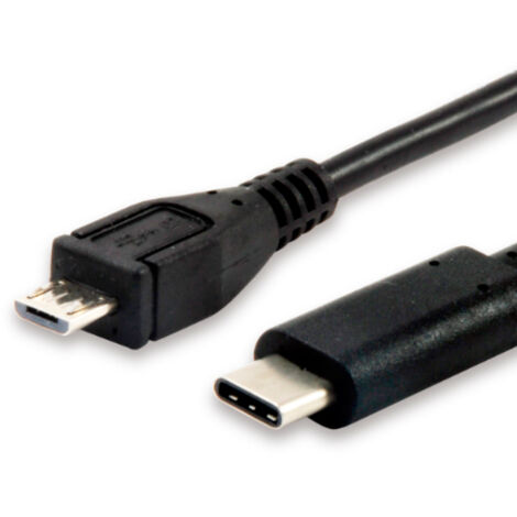 CABLE USB-C a USB TIPO B MICRO B MACHO  1 METRO EQUIP 12888407  para carga (3A) o datos (480mb/s)