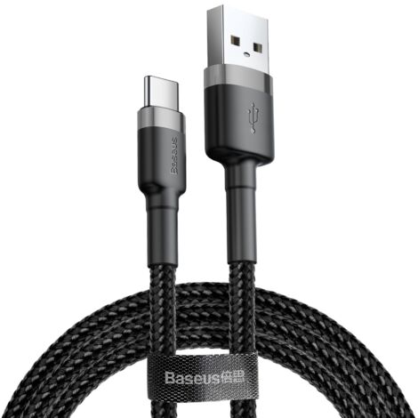 Câble USB-C Baseus 3A 1M gris noir