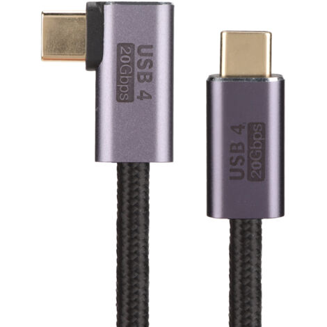 Câble USB-C Coudé 100W Doré Charge Rapide 3m Résistant pour Ordinateur Portable