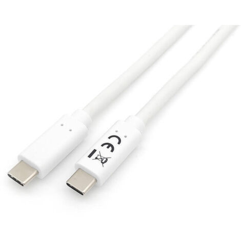 CABLE USB-C MACHO USB-C MACHO USB 3.2 2M TRANSFERENCIA 5G 3A (60W) COLOR BLANCO