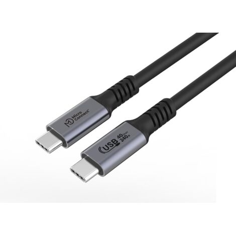 Cable USB-C MicroConnect Premium USB4 Gen 3x2 de 2 m, 40 Gbps, 240 W, USB4CC2-240 W