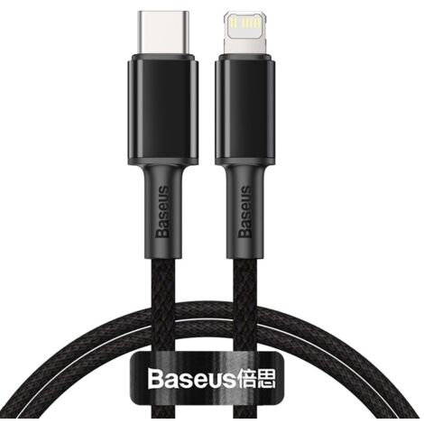 Câble USB-C pour iPhone - Charge rapide 20 W 1 m - Noir