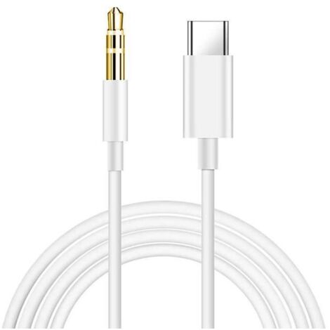 Câble USB C vers 3,5mm Jack,Câble USB C Jack 3.5mm Adaptateur Jack Audio Voiture Auxiliare Câble Stéréo,1M