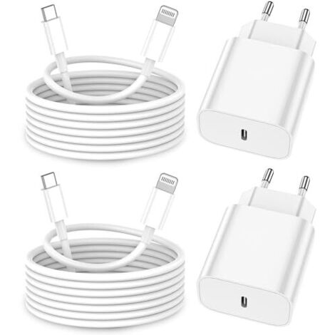 Câble USB-C Vers Lightning - 2 M - USB PD - Renforcé TPE - Charge Synchronisée - Indoor Et Outdoor - 2 Pièces