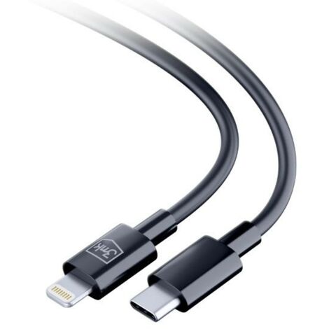 Câble USB-C vers Lightning 3MK 1,2 m Charge rapide Noir