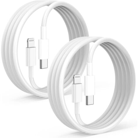 Câble USB-C vers Lightning pour iPhone, lot de 2 câbles de charge rapide Apple de 2 m, câble Type-C vers Lightning de 2 m pour Apple iPhone Pro/Pro Max