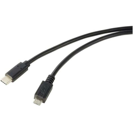 Câble USB-C vers Micro-USB 1 m, noir, haute résistance – RF-5719754 C306442