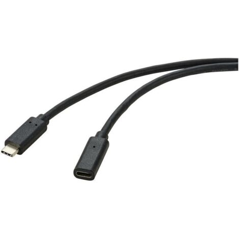Câble USB-C vers USB-C haute vitesse 10 Gbps, 2 m, noir, gaine PVC – RF-4755222 Y448992