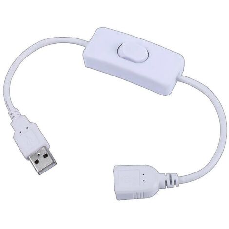 Câble USB de 30cm avec interrupteur marche/arrêt pour lampe USB - Adaptateur de rallonge