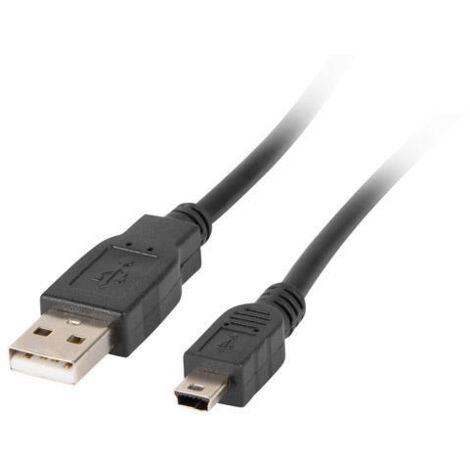 CABLE USB LANBERG 2.0 MACHO/MINI USB MACHO FERRITA 1.8M NEGRO