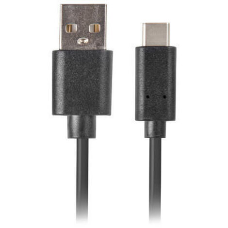 CABLE USB LANBERG 2.0 MACHO/USB C MACHO QUICK CHARGE 3.0 1.8M NEGRO