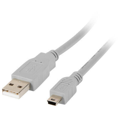 Cable usb lanberg 20 machomini usb macho 18m gris