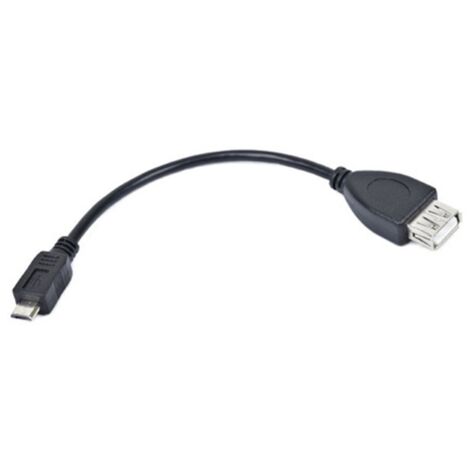 Câble usb lanberg micro m vers usb-a f 2.0 otg noir 15cm oem