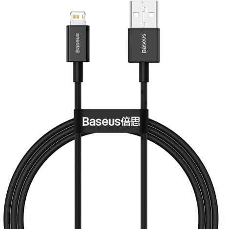 Cable USB Lightning de 2,4 A para iPhone, 1 m, color negro