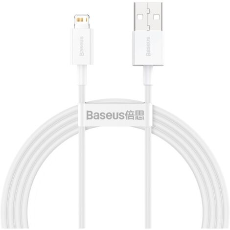 Cable USB-Lightning Superior para iPhone de 1,5 m, color blanco
