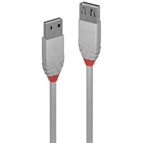 Cable USB LINDY 36713 2 m Negro Gris