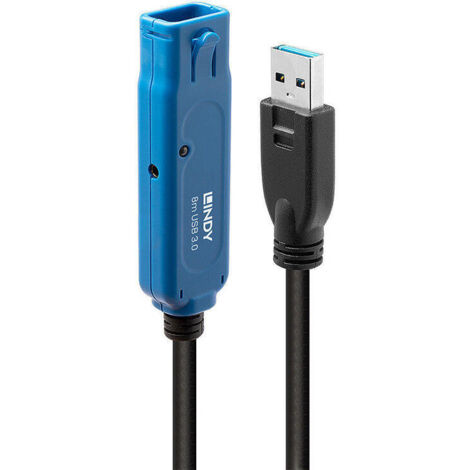 Cable USB LINDY 43158 8 m Azul Negro
