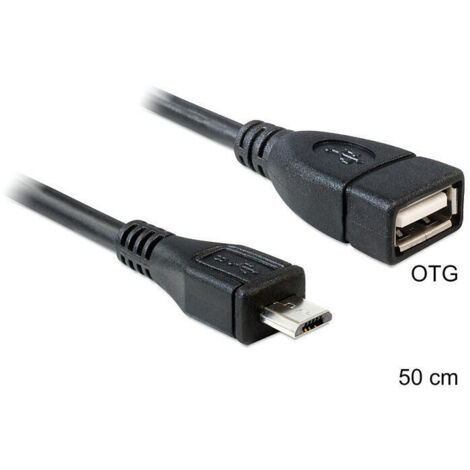 Cable USB micro-B macho  USB 2.0-A hembra OTG 50 cm