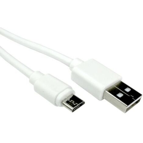Câble USB RS PRO, Micro-USB B vers USB A, 1m, Blanc ( Prix pour Paquet de 10 )