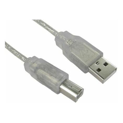Câble USB RS PRO, USB B vers USB A, 1m, Transparent ( Prix pour Paquet de 5 )