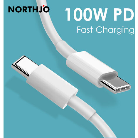 Cable USB type-c 100w 5A PD pour recharge rapide et transfert de données, cordon de chargeur pour ordinateur portable, Apple MacBook Air, IPad Pro, Lenovo, xiaomi, Huawei, Samsung,2m