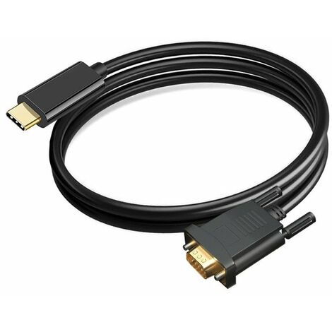 Cable USB type-c vers VGA 1080P, convertisseur pour ordinateur portable, UHD, projecteur vidéo externe, 1.8m,CHINA,1.8m