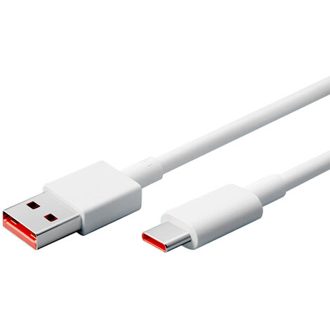 Cable Usb Type C Xiaomi Cable De Donnees De Charge Ultra Rapide 6A Tpe Durable Cable De Charge Usb-A Vers Usb-C Chargeur Usb C Compatible Avec Xiaomi / Samsung / Huawei (1M), Blanc