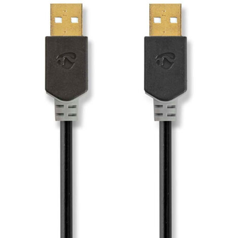 Cable usb usb 20 usb a male usb a male 480 mbps plaque or 200 m rond pvc anthracite boite