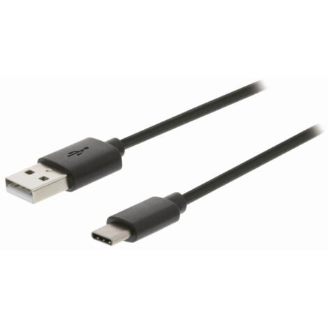 Cable usb usb 20 usb a male usb c male 60 w 480 mbps nickele 100 m rond pvc noir boite