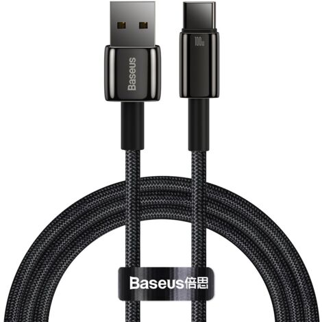 Cable USB-USB-C de 1 m, 480 Mbps, 100 W, color negro, Tungsten Gold