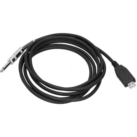 Câble USB vers Jack 6.35mm pour guitare électrique, adaptateur audio plug and play 2 mètres