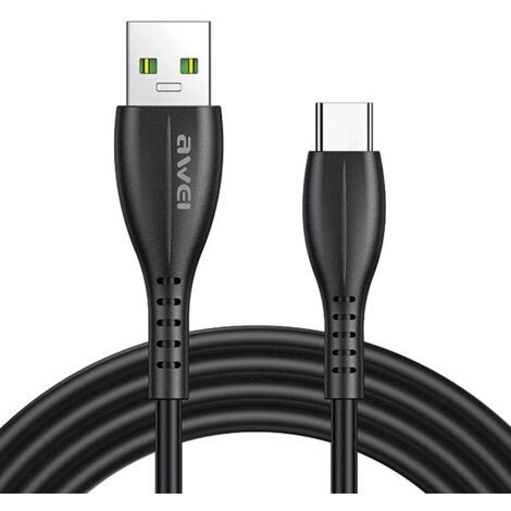 Câble USB vers USB-C AWEI 1 m Charge rapide Noir