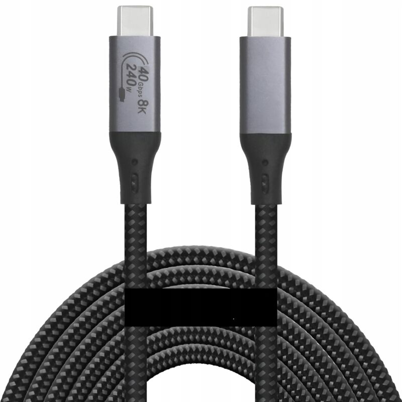 CÂBLE USB4 Thunderbolt 4 240W 40Gbps 120Hz CÂBLE TRESSÉ EN NYLON USB C 1,5M