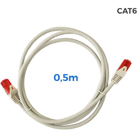 Cable UTP Cat.6 latiguillo RJ45 cobre LSZH Gris 0.5m