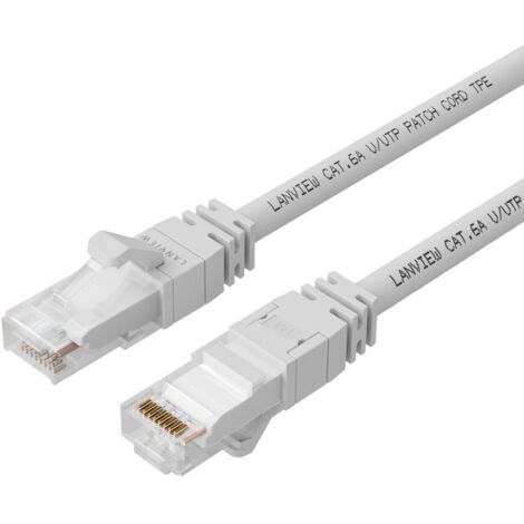 Cable UTP CAT6A Lanview de 30 m, blanco, LSZH, altamente flexible, LV-UTP6A30W
