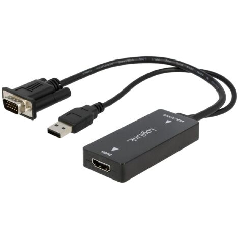 Cable VGA avec convertisseur audio vers HDMI - Noir
