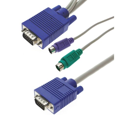 Câble VGA et PS2 pour commutateur KVM Switch Uniclass Prima 10 m de long