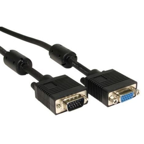 Câble VGA RS PRO 2m VGA / Mâle, VGA / Femelle ( Prix pour Paquet de 5 )