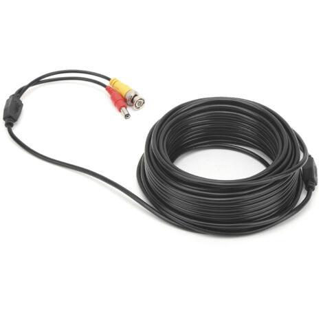 Câble vidéo BNC et d'alimentation pour caméra de surveillance, câble CCTV avec connecteurs DC (30 mètres, 98.4 pieds)
