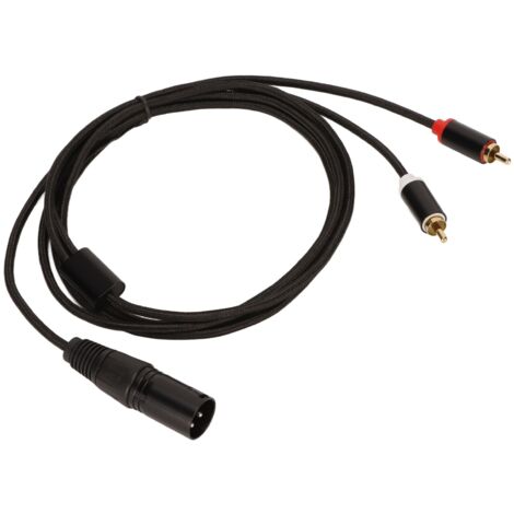 Câble XLR Mâle vers 2 RCA pour Enceintes Actives et Microphones - Transmission HiFi Sans Perte - 1m / 3.3ft