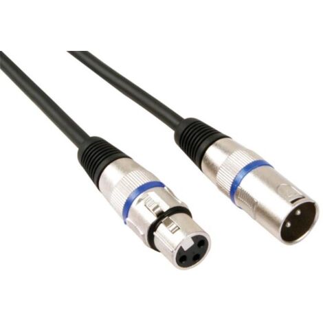 CABLE XLR - XLR MACHO A XLR HEMBRA - 3 m - NEGRO