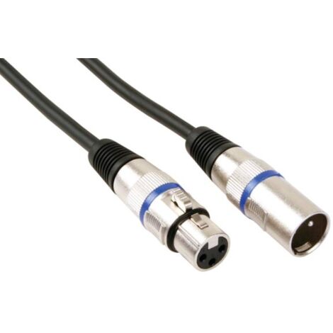 CÂBLE XLR - XLR MÂLE vers XLR FEMELLE - 1 m - NOIR