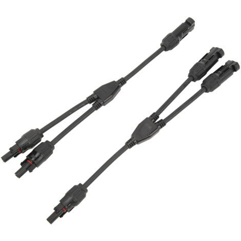 Câble Y pour Panneaux Solaires, Connecteur Parallèle 2 en 1, Kit Adaptateur avec Fiches MFF/FMM, Longueur 30 cm (0.98 pieds)