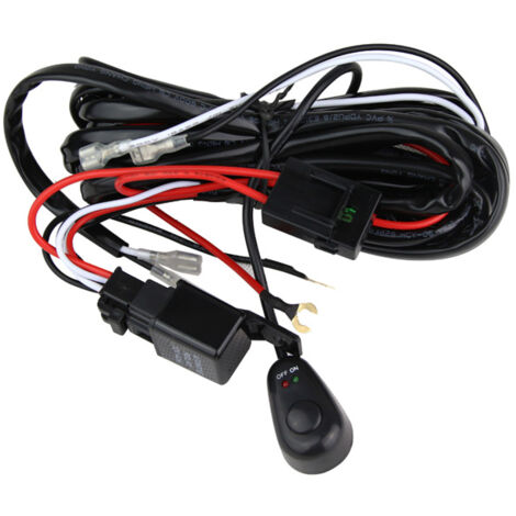 Cableado profesional para barra de luz LED de trabajo con fusible y relé, 12V 40A