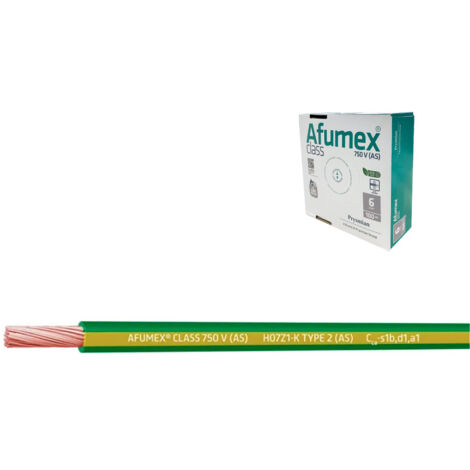 Cablecillo h07z1-k(as) 2,5 mm² amarillo/verde euro/m